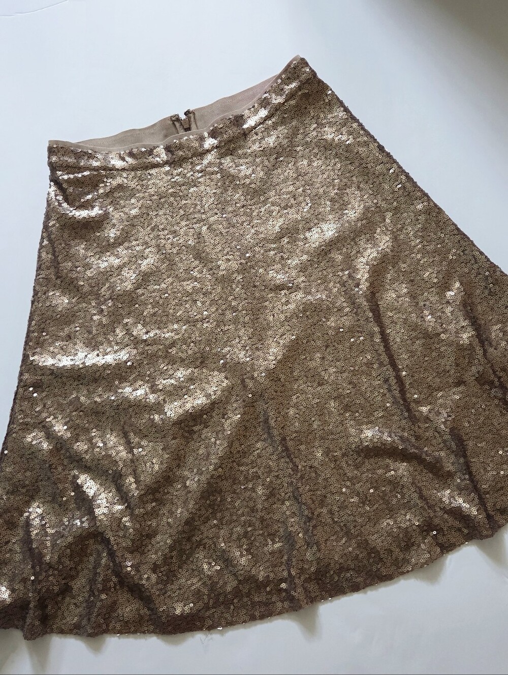 ​NWT Ann Taylor Petite Champagne Gold Sequin Pencil Skirt♡ Size 0P